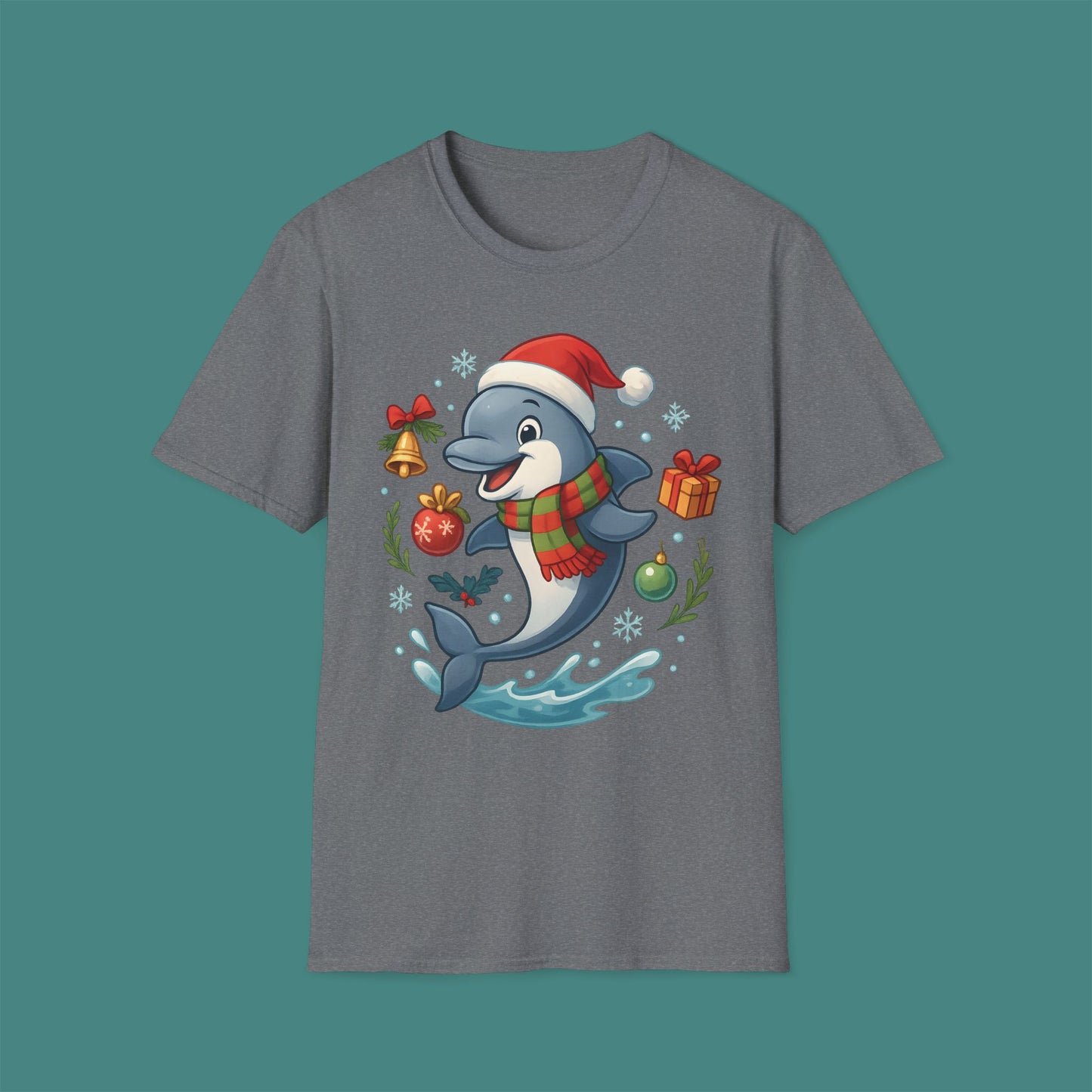 Christmas Dolphin Unisex T-Shirt