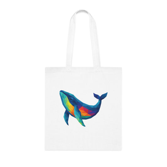Geometric Polygon Whale Tote Bag