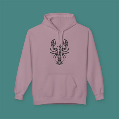 Tribal Tattoo Lobster Fleece Unisex Hoodie