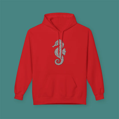 Intricate Mandala Seahorse Fleece Unisex Hoodie