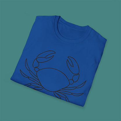 Minimalist Line Art Crab Unisex T-Shirt