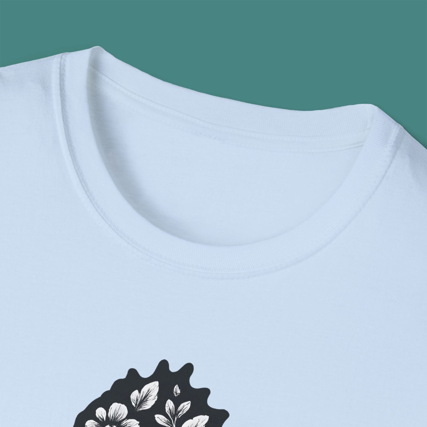 Floral Seahorse Silhouette Unisex T-Shirt