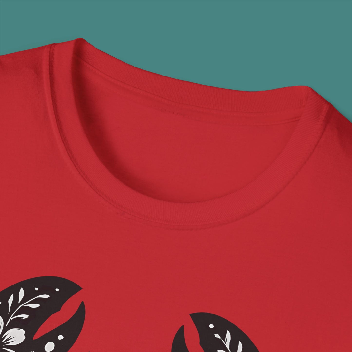 Floral Lobster Silhouette Unisex T-Shirt