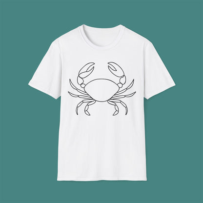 Minimalist Line Art Crab Unisex T-Shirt