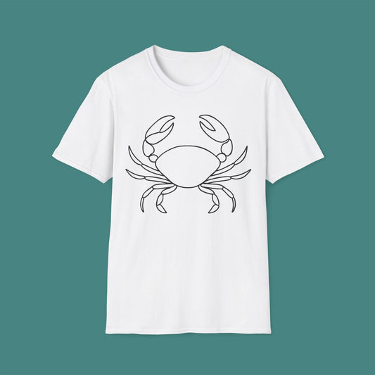 Minimalist Line Art Crab Unisex T-Shirt
