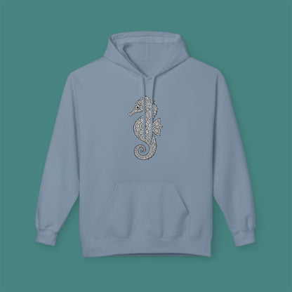 Intricate Mandala Seahorse Fleece Unisex Hoodie