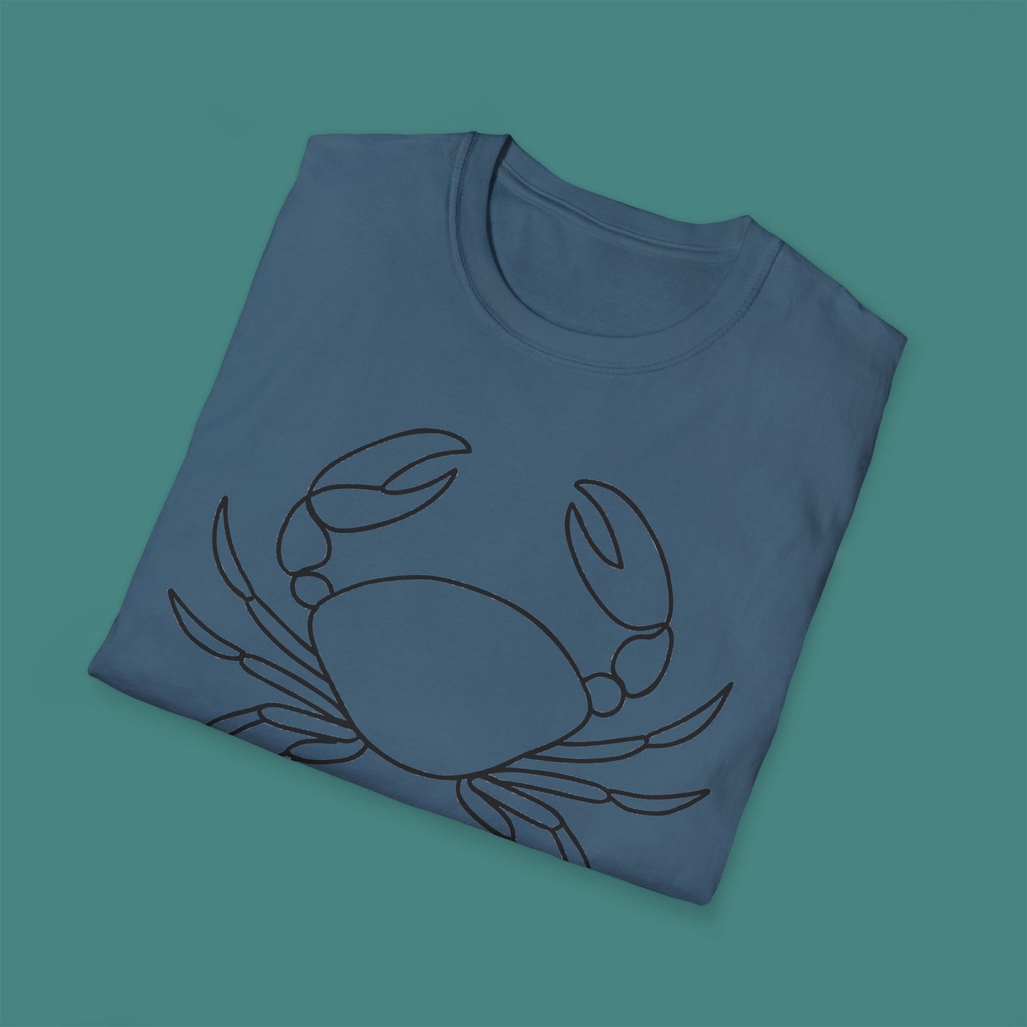 Minimalist Line Art Crab Unisex T-Shirt