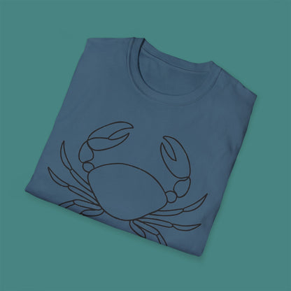 Minimalist Line Art Crab Unisex T-Shirt