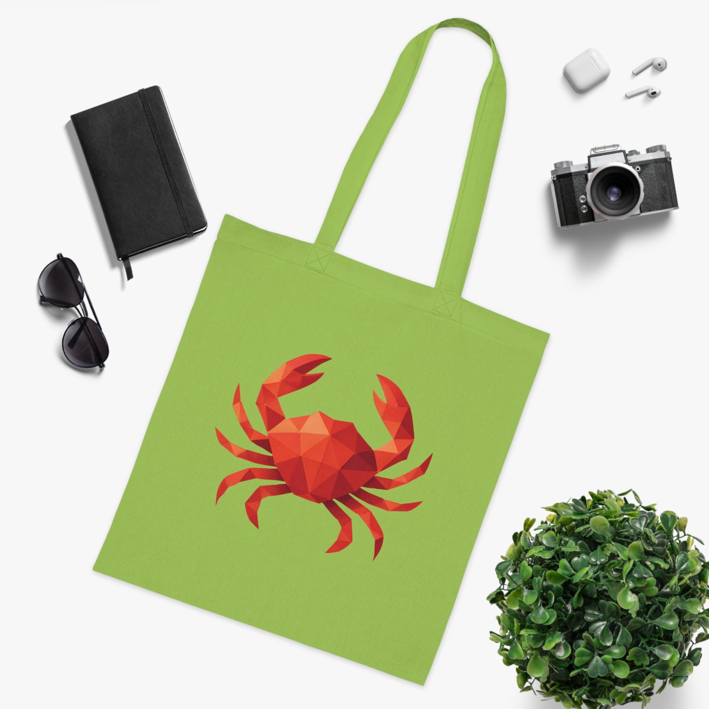 Geometric Polygon Crab Tote Bag