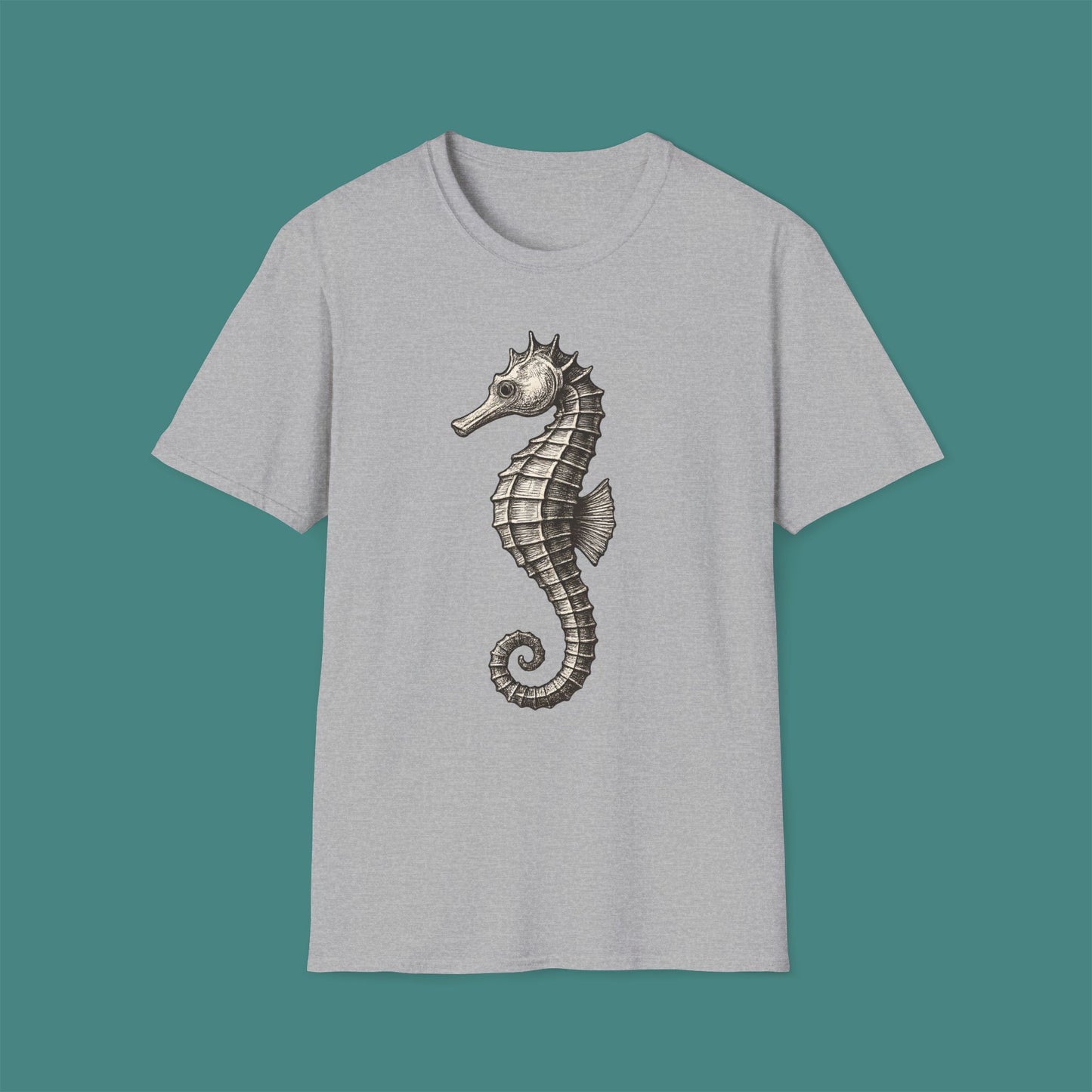 Vintage Etching Seahorse Unisex T-Shirt