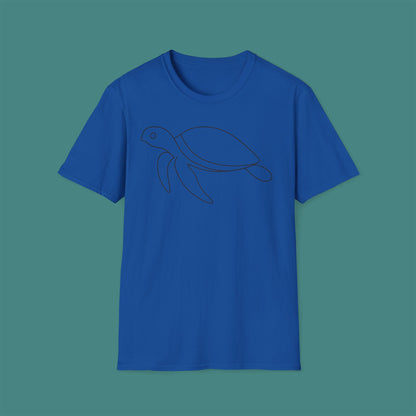 Minimalist Line Art Turtle Unisex T-Shirt