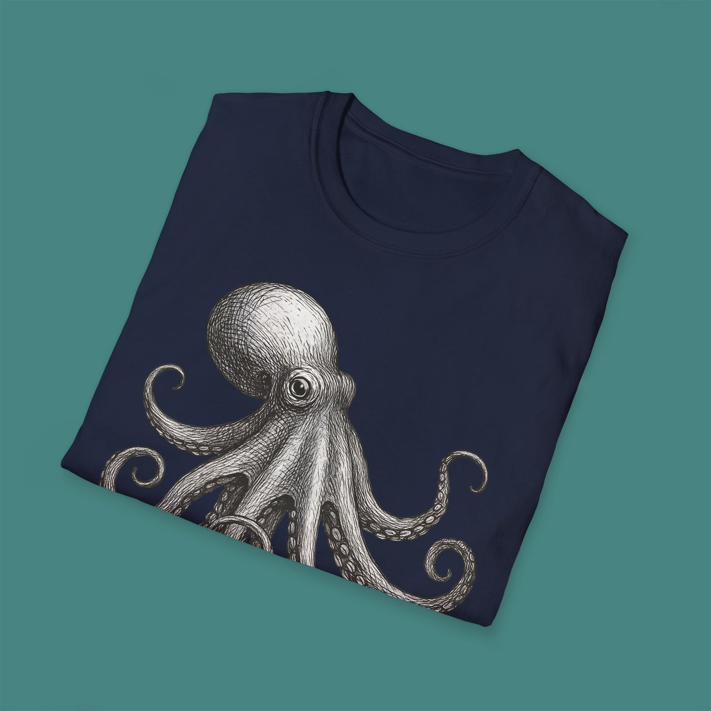 Vintage Etching Octopus Unisex T-Shirt