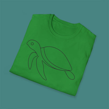 Minimalist Line Art Turtle Unisex T-Shirt