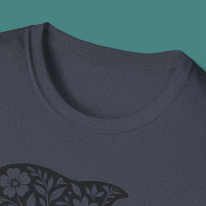 Floral Dolphin Silhouette Unisex T-Shirt