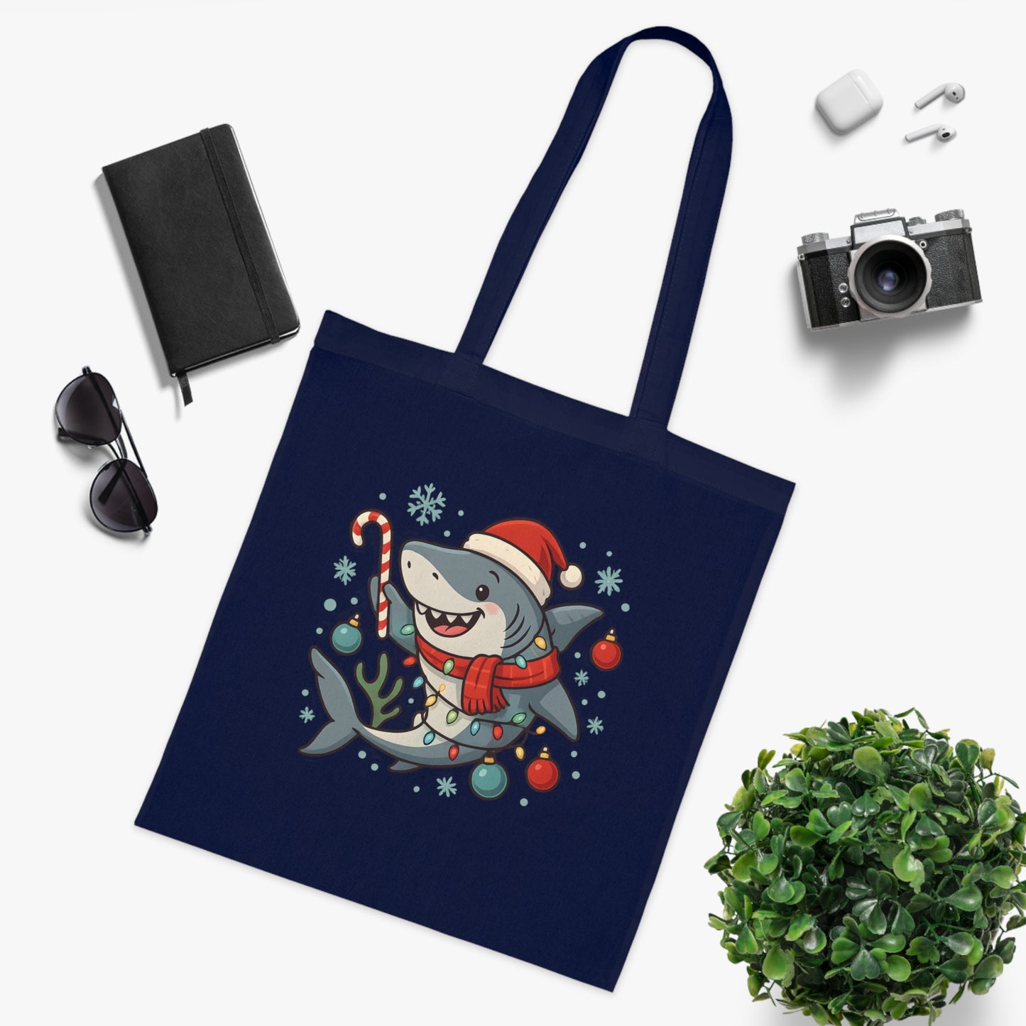 Christmas Shark Tote Bag