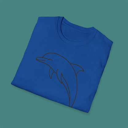 Minimalist Line Art Dolphin Unisex T-Shirt
