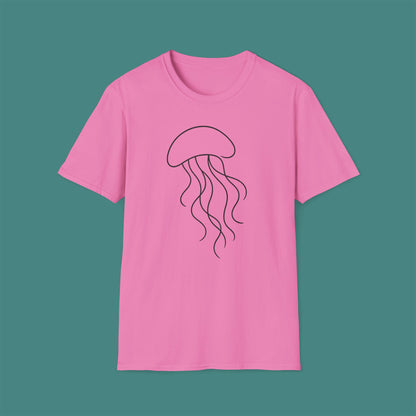 Minimalist Line Art Jellyfish Unisex T-Shirt