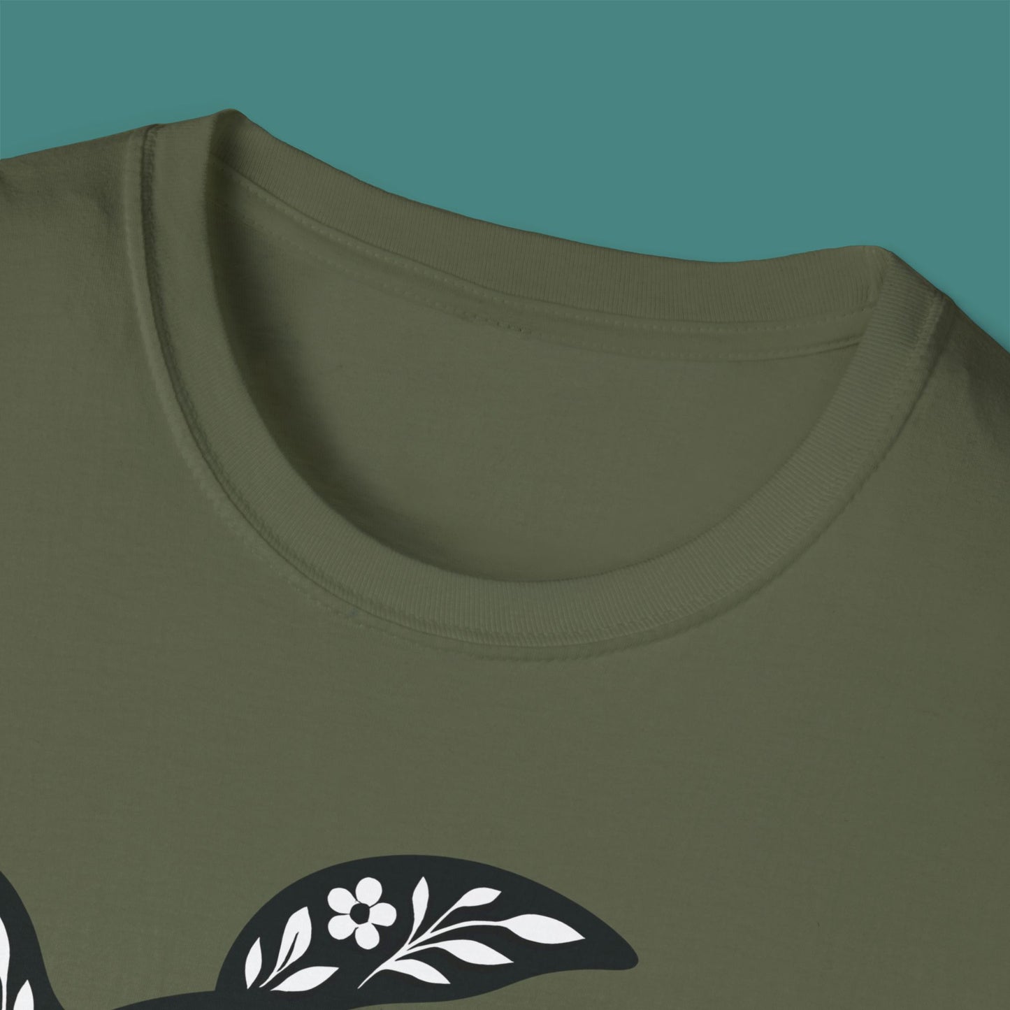 Floral Turtle Silhouette Unisex T-Shirt