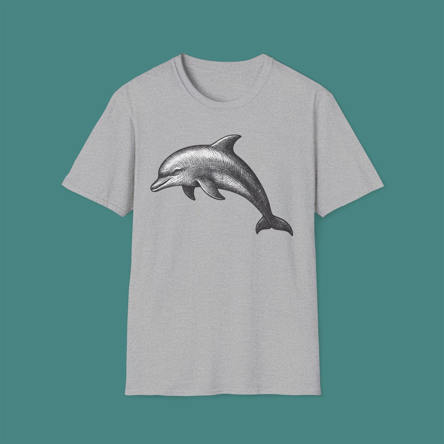 Vintage Etching Dolphin Unisex T-Shirt
