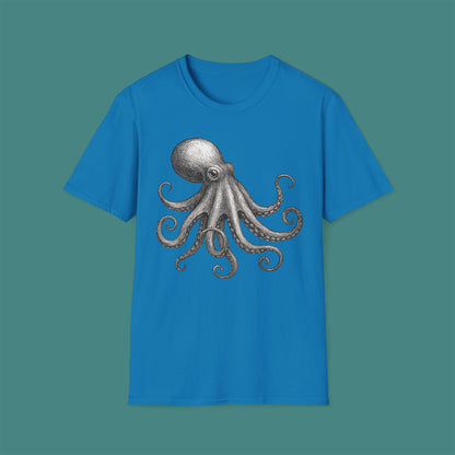 Vintage Etching Octopus Unisex T-Shirt
