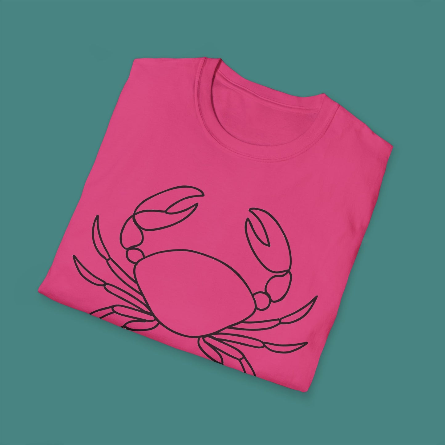 Minimalist Line Art Crab Unisex T-Shirt