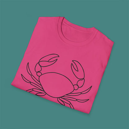 Minimalist Line Art Crab Unisex T-Shirt