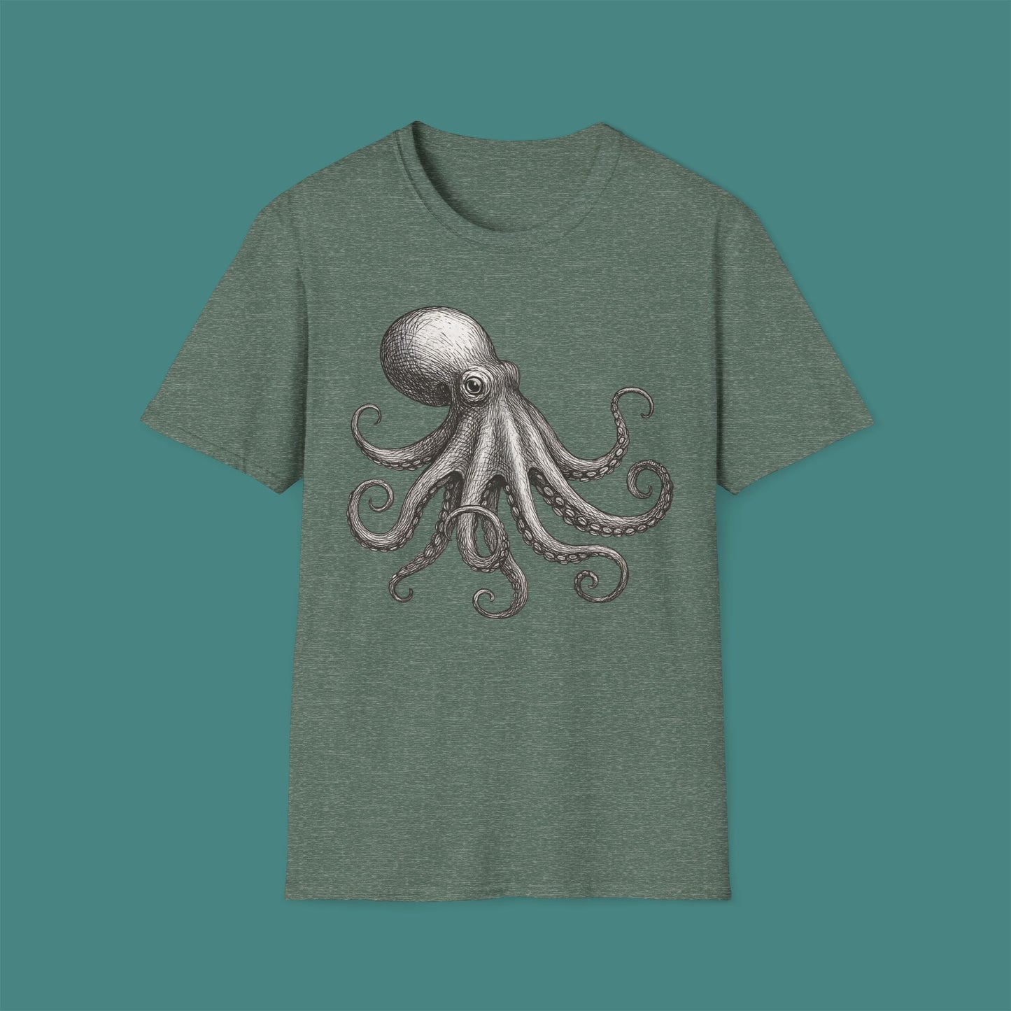 Vintage Etching Octopus Unisex T-Shirt