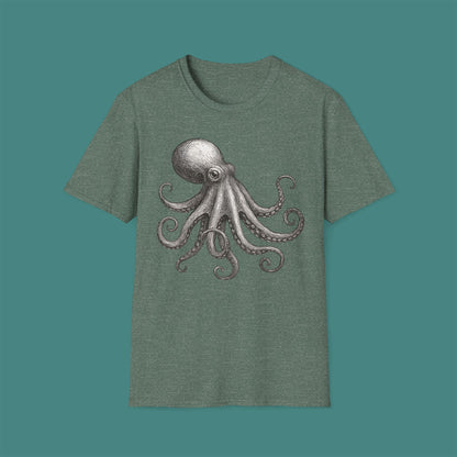 Vintage Etching Octopus Unisex T-Shirt