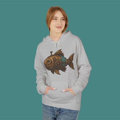 Steampunk Mechanical Fish Fleece Unisex Hoodie