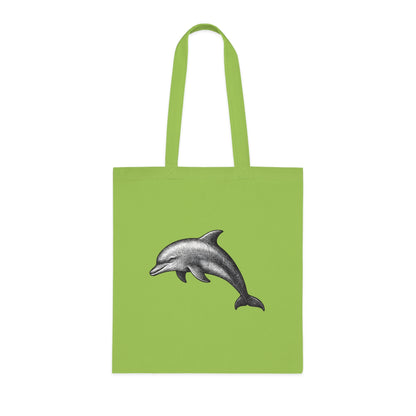 Vintage Etching Dolphin Tote Bag