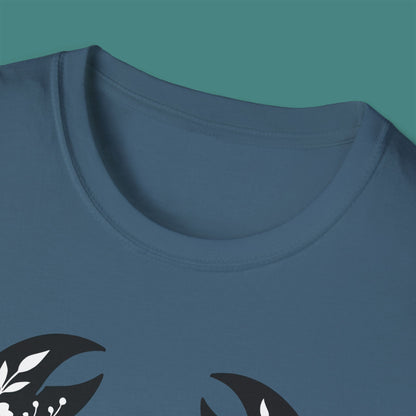 Floral Crab Silhouette Unisex T-Shirt