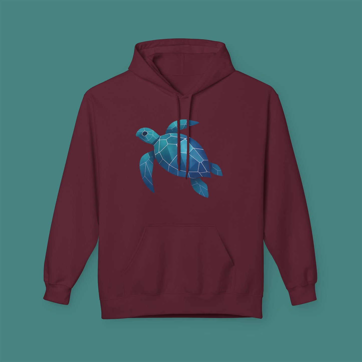 Geometric Polygon Turtle Fleece Unisex Hoodie