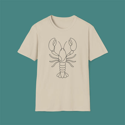 Minimalist Line Art Lobster Unisex T-Shirt