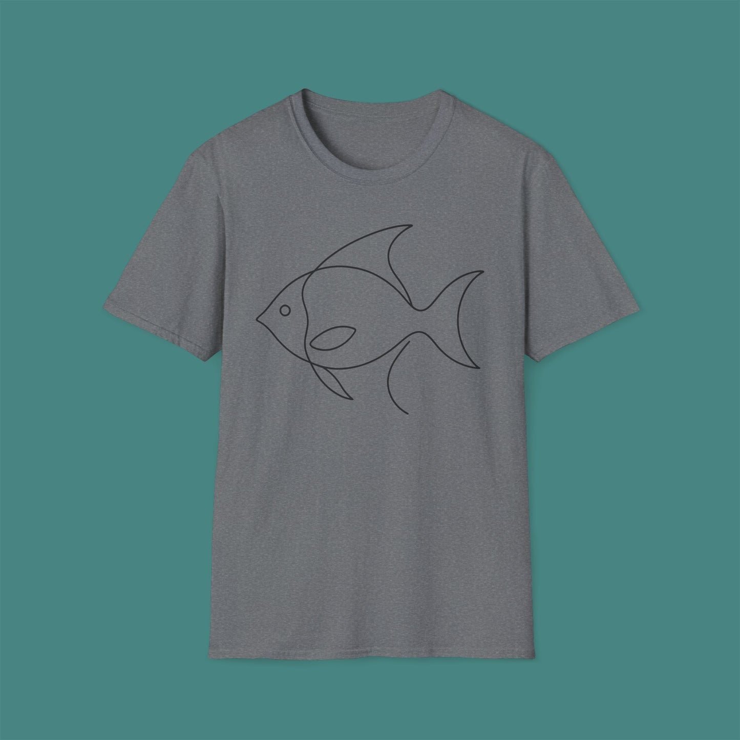 Minimalist Line Art Fish Unisex T-Shirt