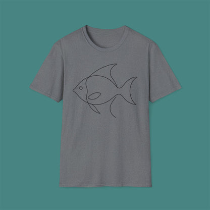 Minimalist Line Art Fish Unisex T-Shirt