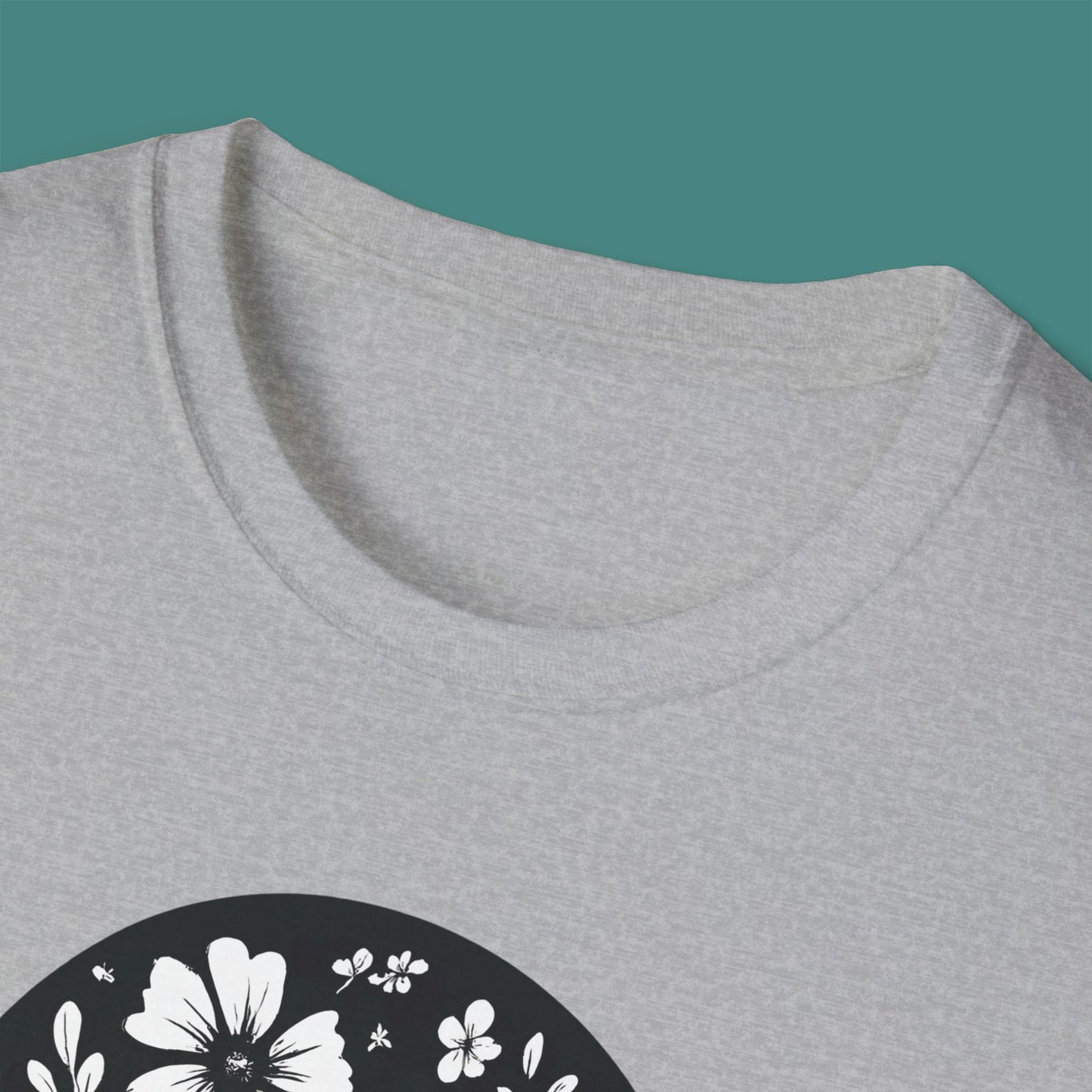 Floral Jellyfish Silhouette Unisex T-Shirt