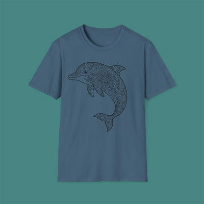 Intricate Mandala Dolphin Unisex T-Shirt