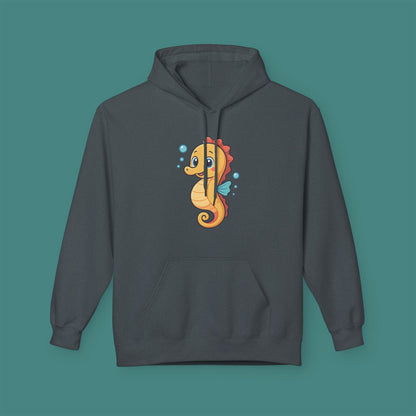 Cartoon Cute Seahorse Fleece Unisex Hoodie