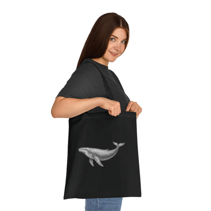 Vintage Etching Whale Tote Bag