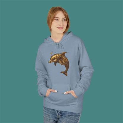 Steampunk Mechanical Dolphin Fleece Unisex Hoodie