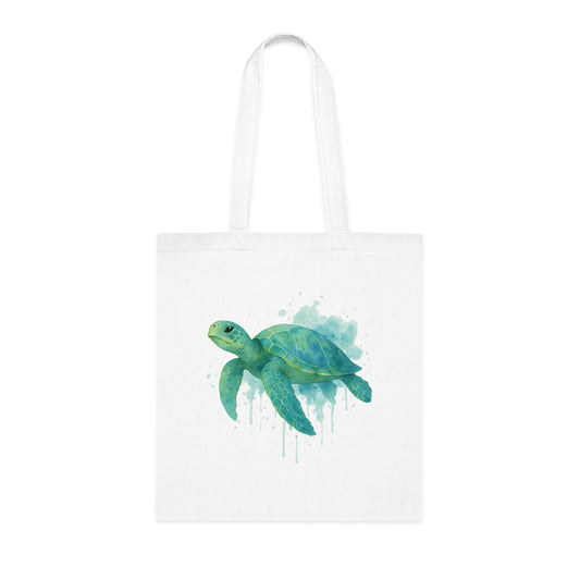 Watercolor Splash Turtle Tote Bag