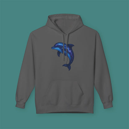 Cosmic Galaxy Dolphin Fleece Unisex Hoodie