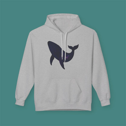 Cosmic Galaxy Whale Fleece Unisex Hoodie