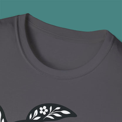 Floral Turtle Silhouette Unisex T-Shirt