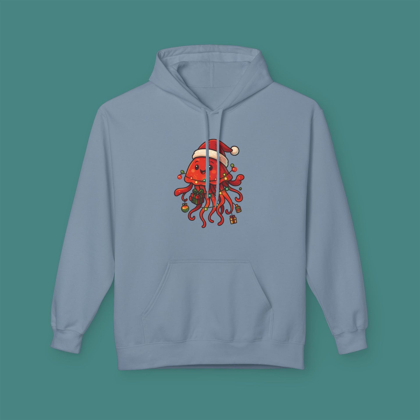 Christmas Jellyfish Fleece Unisex Hoodie