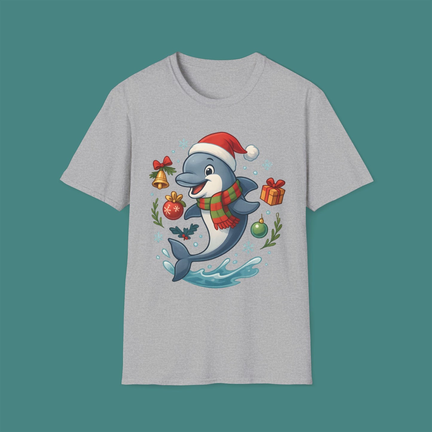 Christmas Dolphin Unisex T-Shirt