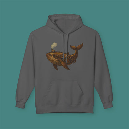 Steampunk Mechanical Whale Fleece Unisex Hoodie