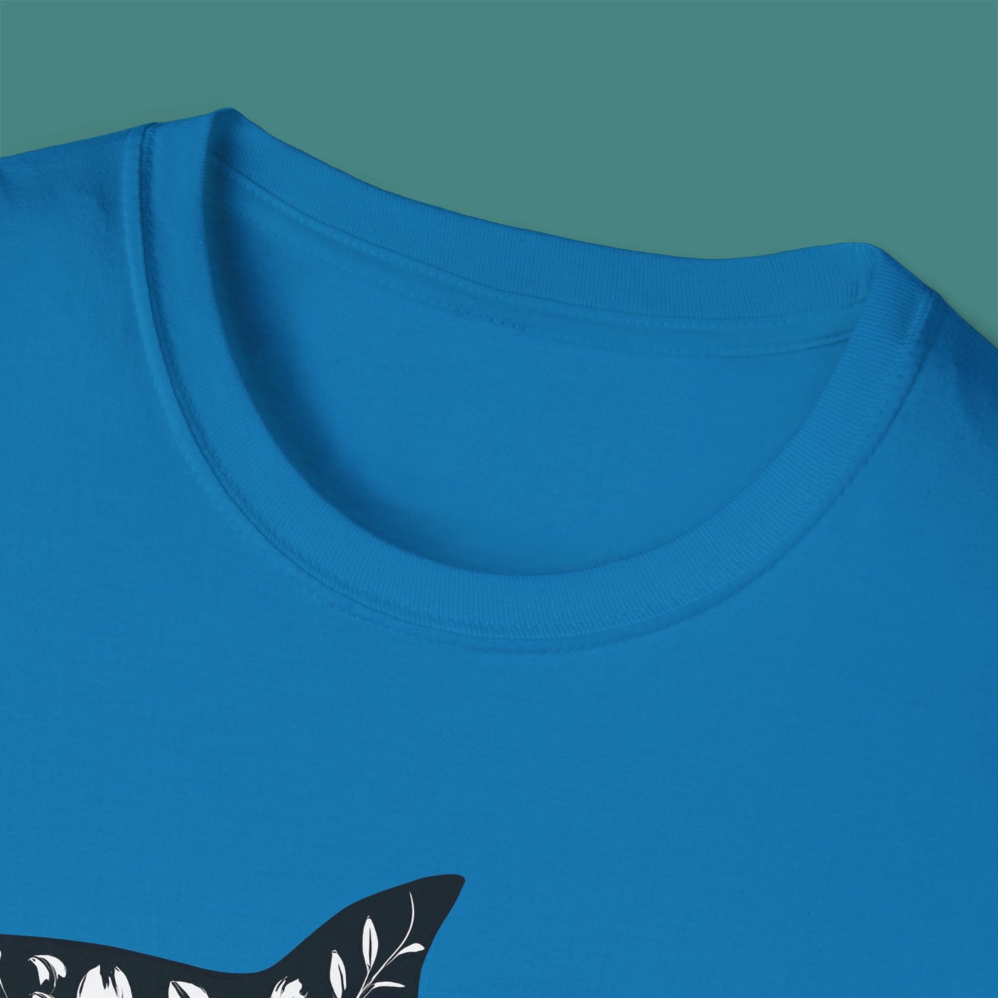 Floral Shark Silhouette Unisex T-Shirt