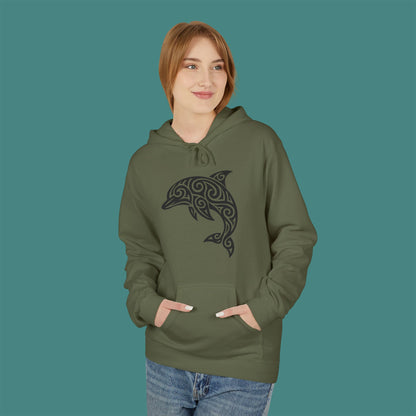 Tribal Tattoo Dolphin Fleece Unisex Hoodie