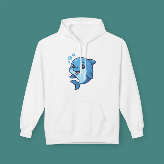 Cartoon Cute Dolphin Fleece Unisex Hoodie